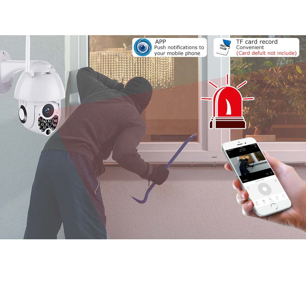 Беспроводная Wi Fi IP камера 1080P PTZ уличная скоростная купольная безопасности