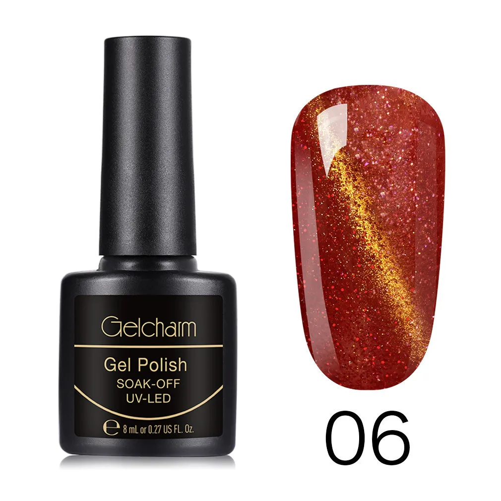 JGMY06 Gelcharm 8 мл Магнитный Гелевый лак для Ногтей Стойкий винный красный кошачий глаз дизайн ногтей гель лак для маникюра отмачиваемый УФ светодиодный гель лак - Цвет: JGMY06