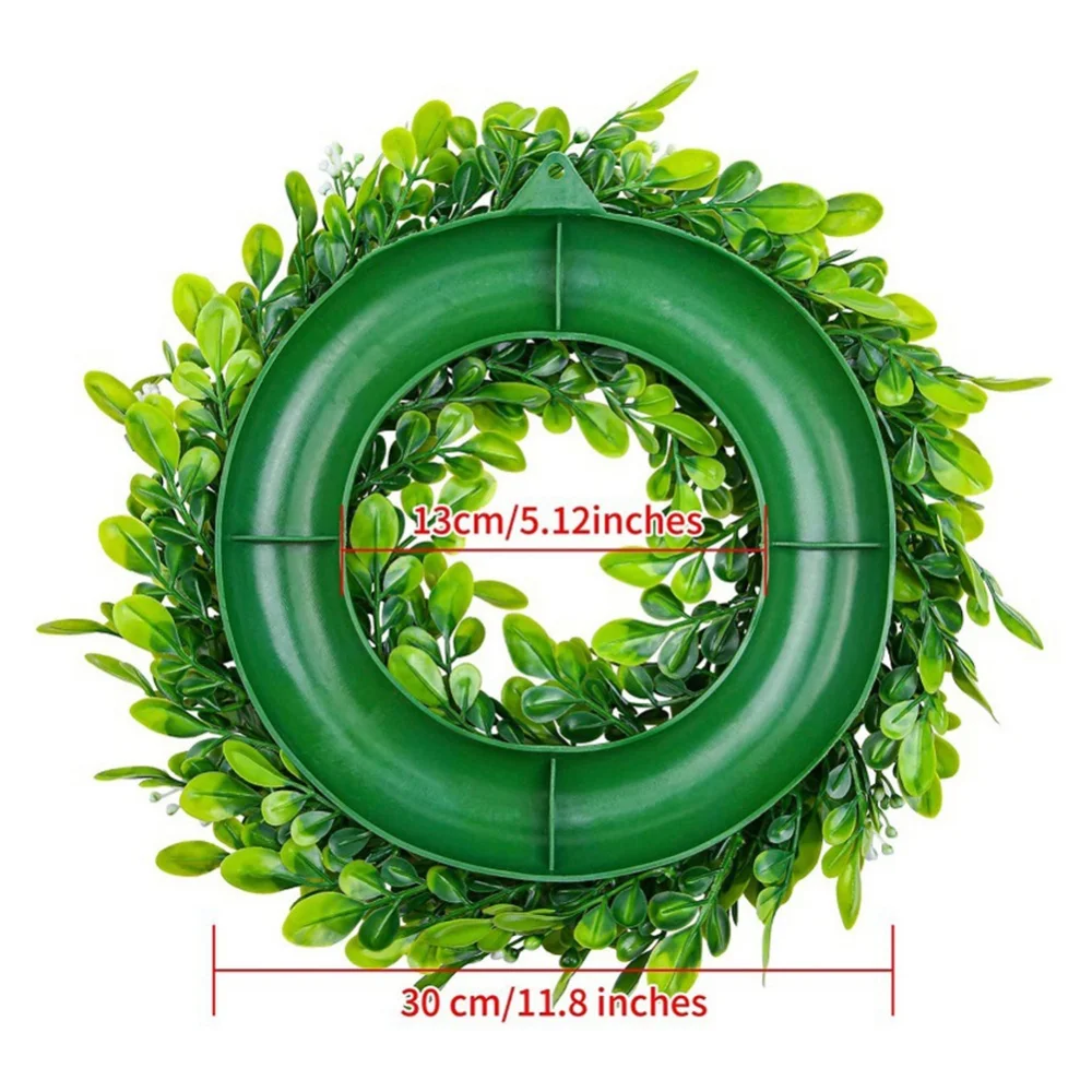 Искусственный венок из бокса 30 см искусственные зеленые листья маленький