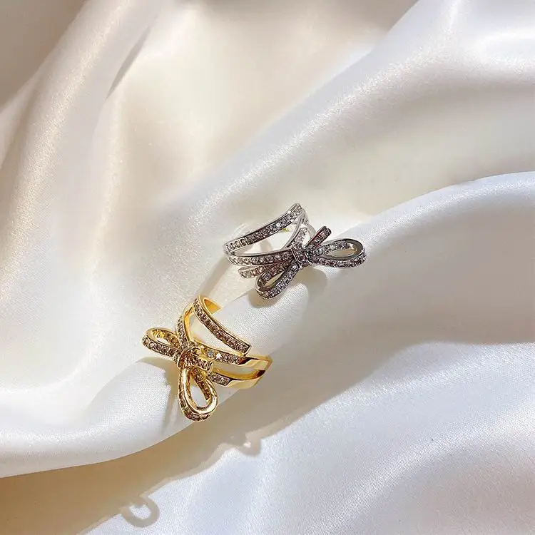 

Multi Layers Big Bowknot Rings For Women 2020 New Jewelry Personality Statement Open Ring Adjustable Bijoux
