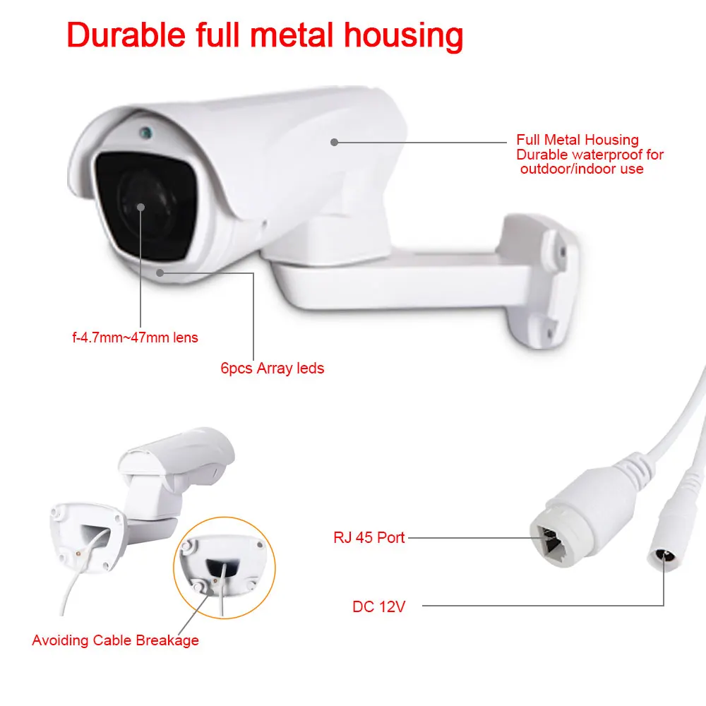 CCTV безопасности HD 1080P пуля PTZ IP камера 5MP панорамирование наклон зум 10X наблюдения
