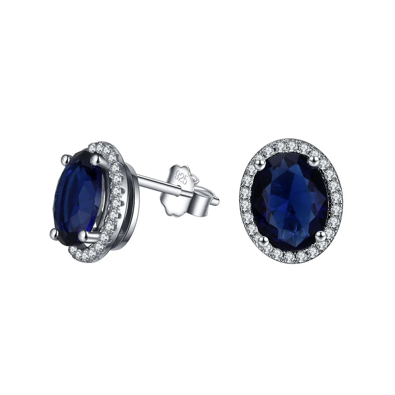 

ANZIW Fashion 925 Sterling Silver Halo Oval CZ Stud Earring Silver Stud Earring Women Engagement Wedding Party Jewery Earrings
