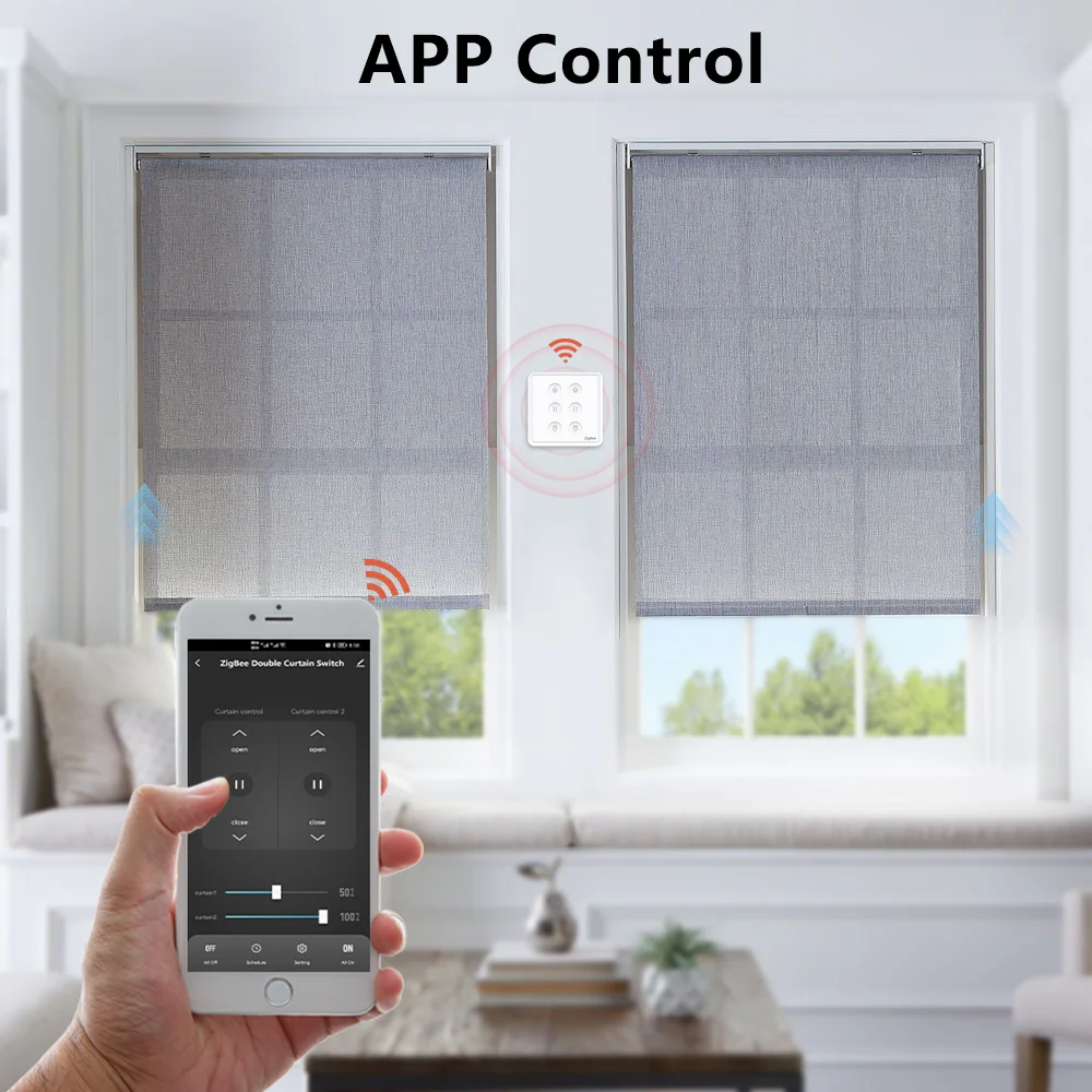 Переключатель для двойной шторки lorтолп ZigBee 3 0 трубчатого двигателя Google Home
