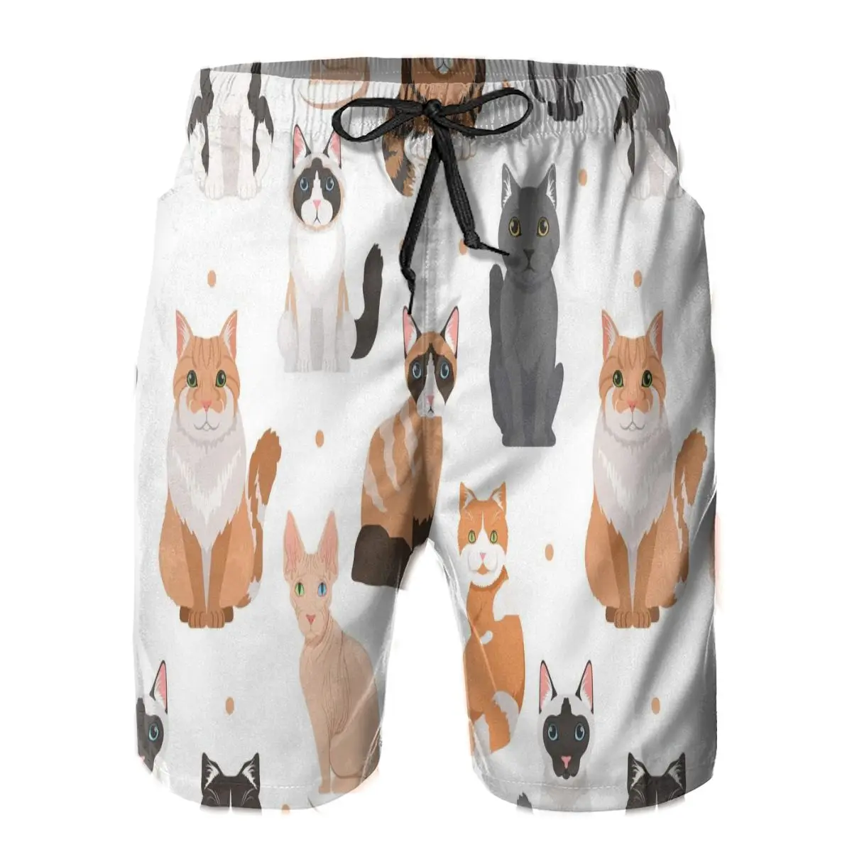 

Funny Cat Men's beach shorts Quick dry travel swimsuit swimming trunks surf pants slacks mountain sports pants gym pants shorts