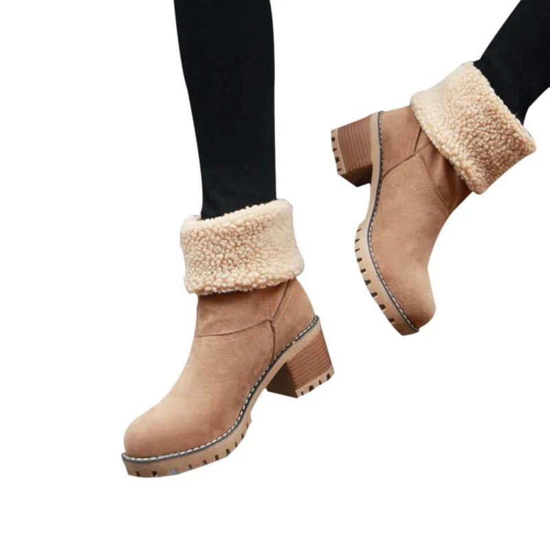 CYSINCOS/женские ботинки коллекция 2019 года зимние Теплая обувь с хлопковой