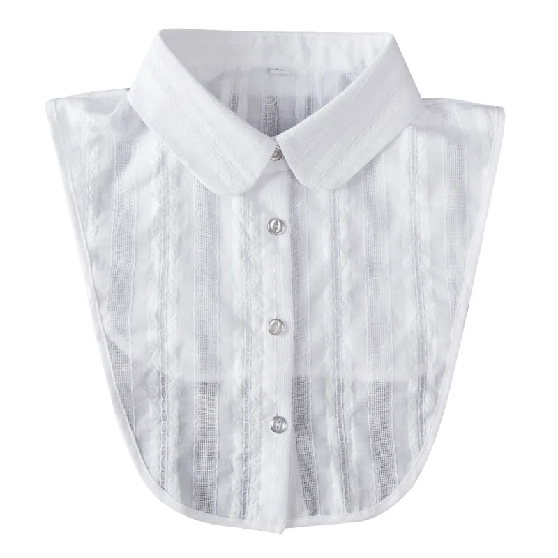 

New Black White Linen Lapel Fake Collars for Women Detachable Shirt Collar Blouse Tops False Collars Neckwear Tie Decorative
