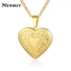 NEWBUY 2020 Трендовое золотое ожерелье с подвеской в виде сердца для женщин и девушек, оплеаемый медальон, фото в нем, ожерелье, лучший подарок