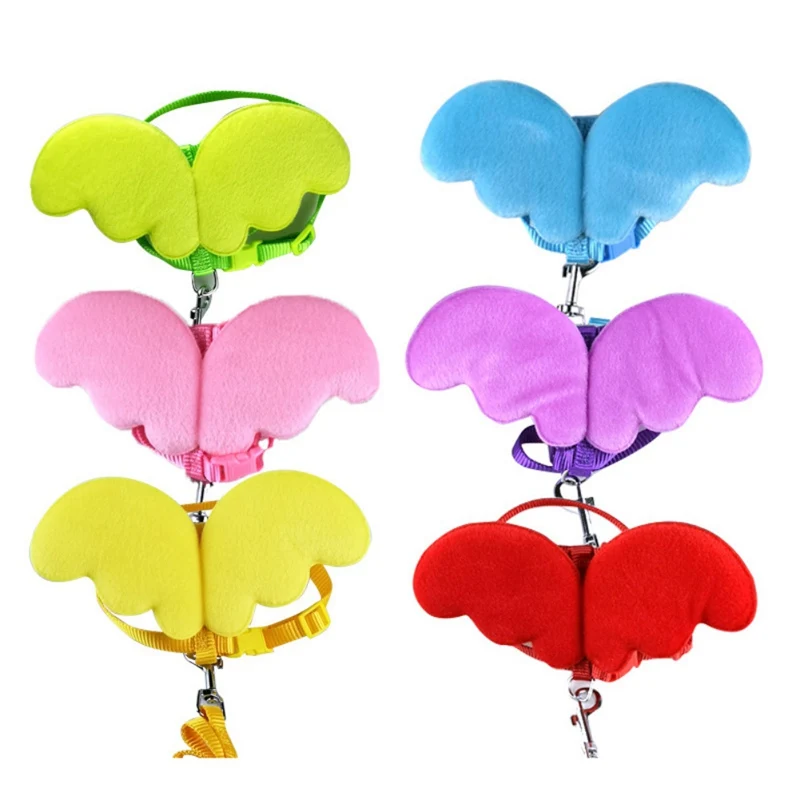 Ошейник для собак ремень с крыльями ангела регулируемый свинцовый поводок