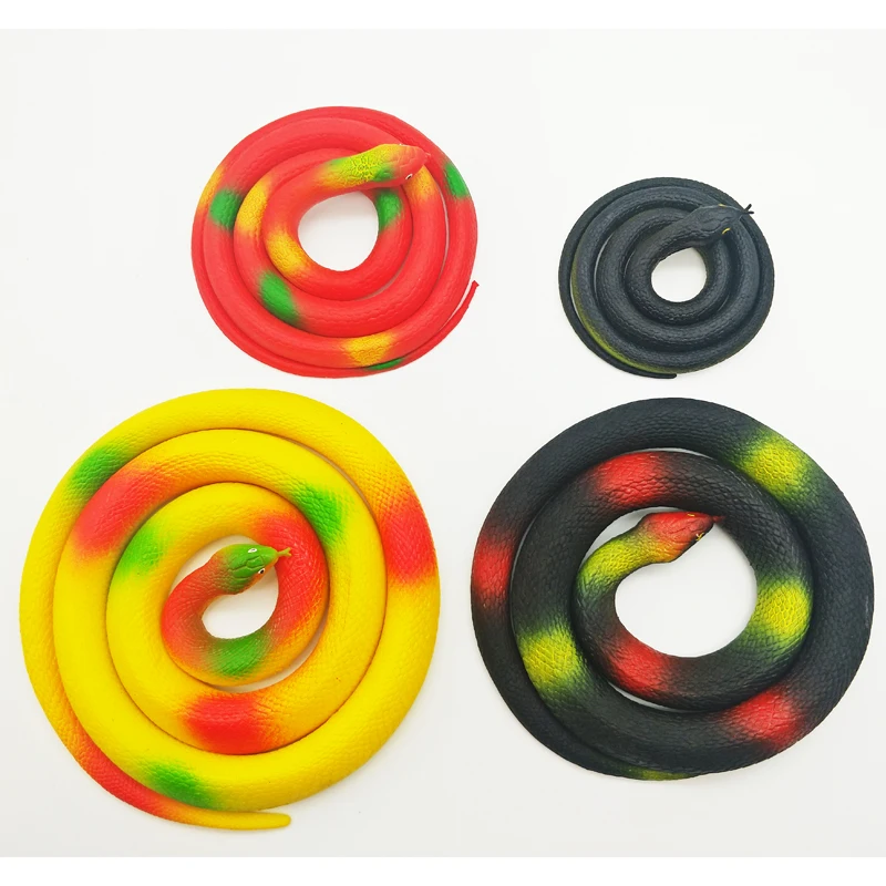 

1Pc 80Cm Simulation Rubber Soft Fake Snake Deceives Novelty Children's Toys Prank Surprise Boys Interesting snake toy Kid's Gift