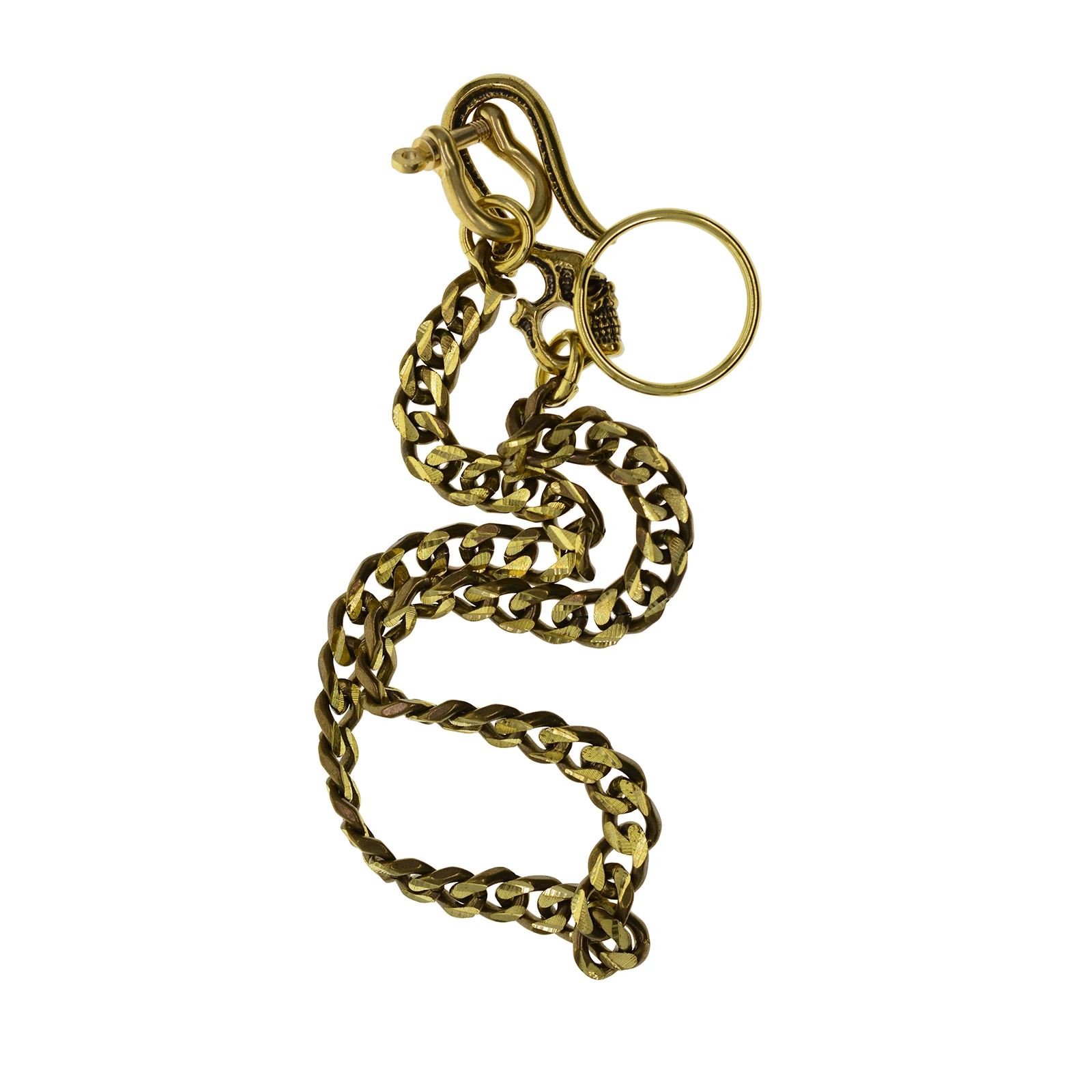 Латунные кубинские звенья кошелек джинсовые брюки байкерские цепи D-скоба