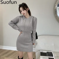 suofun effects loose spring and fall new gray trui dress slender task hip cape short year age reduction thick hair dress