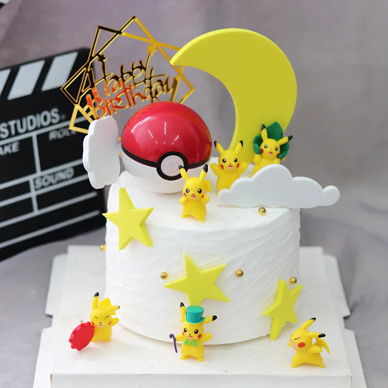 С рисунком Пикачу Аксессуары для тортов игрушки украшения Покемон вечерние