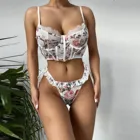 Цветочное кружевное сексуальное нижнее белье для женщин, новый сексуальный Модный комплект нижнего белья, комплект с сексуальным бюстгальтером пуш-ап, эротическое горячее нижнее белье, чувственные женские комплекты с трусиками