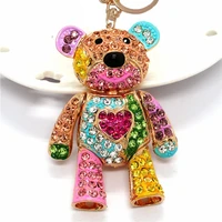 european and american fashion lovely color bear bear pendant metal keychain creative special gifts key chain accessories cute
