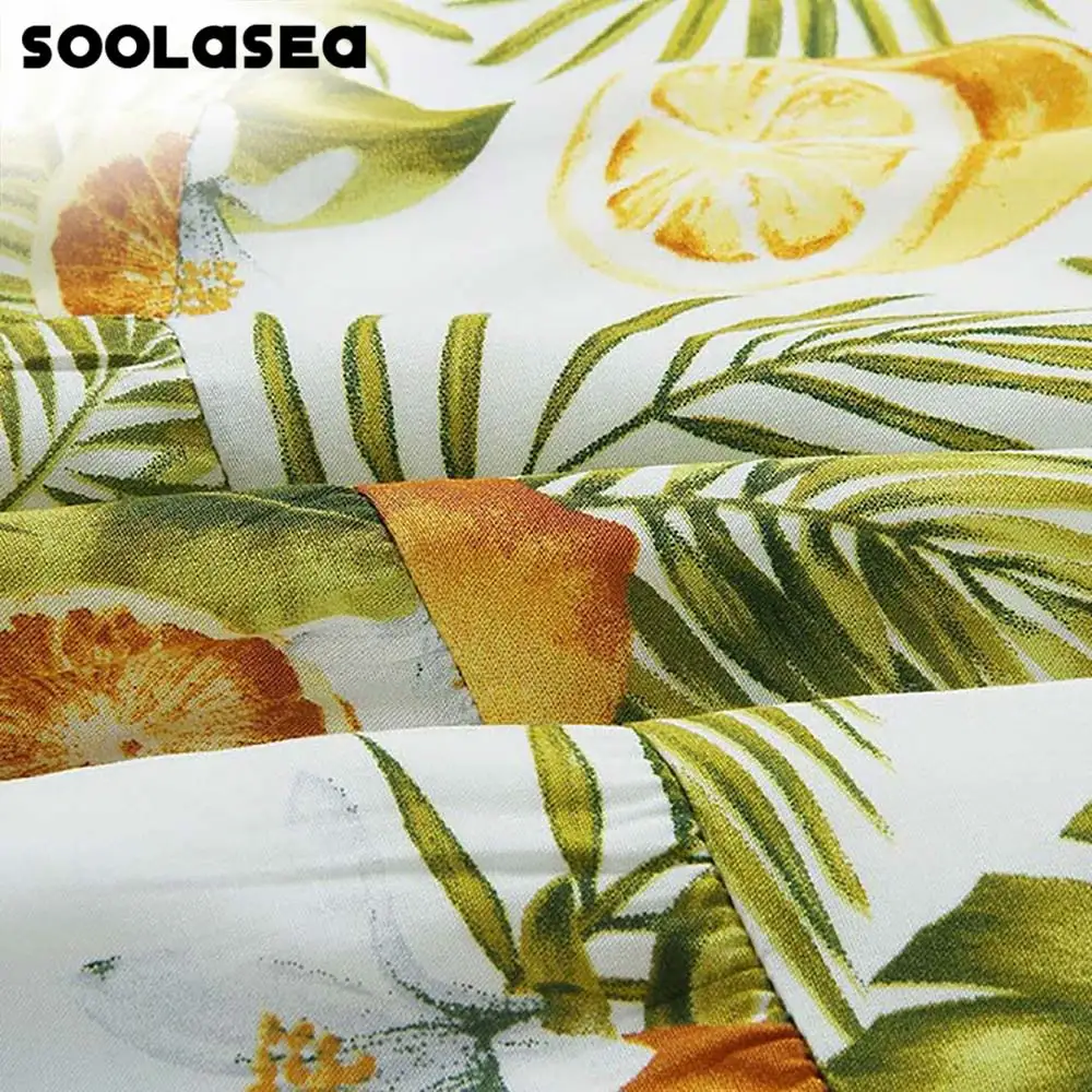 Женское богемное платье с листьями BOHO SOOLASEA летнее цветочным принтом и открытыми