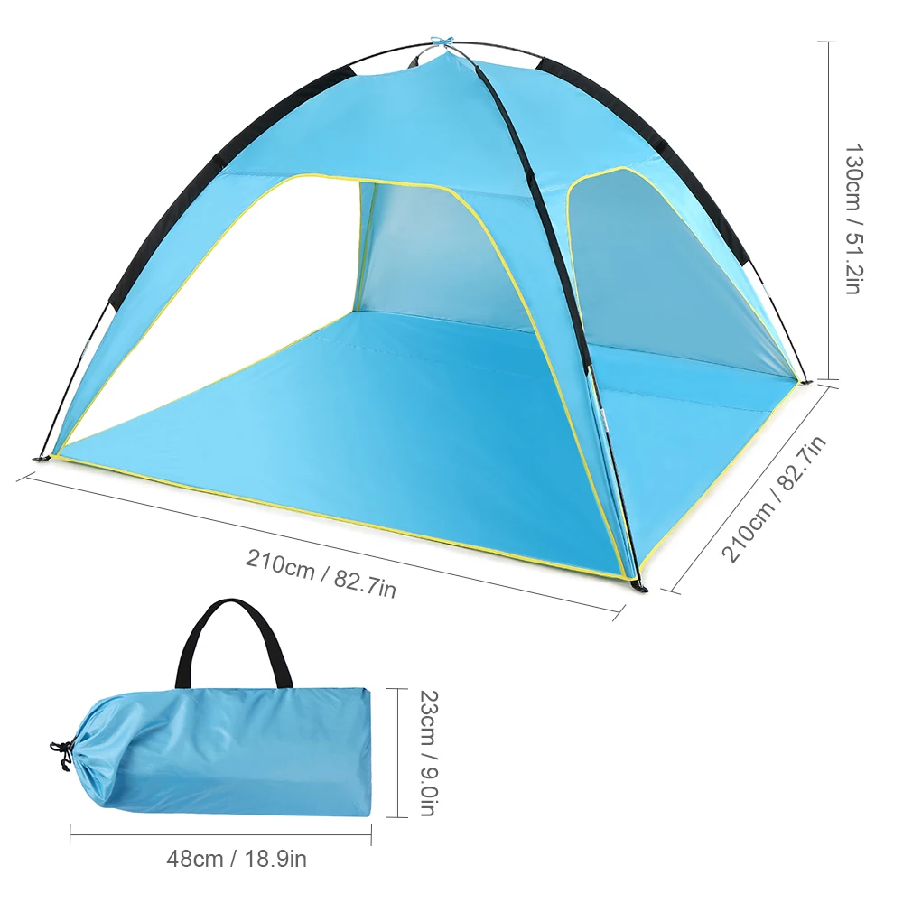 저렴한 초경량 텐트 휴대용 접이식 여름 해변 텐트 태양 그늘 캐노피 UV 태양 보호소 야외 캠핑 텐트 및 천막 관광