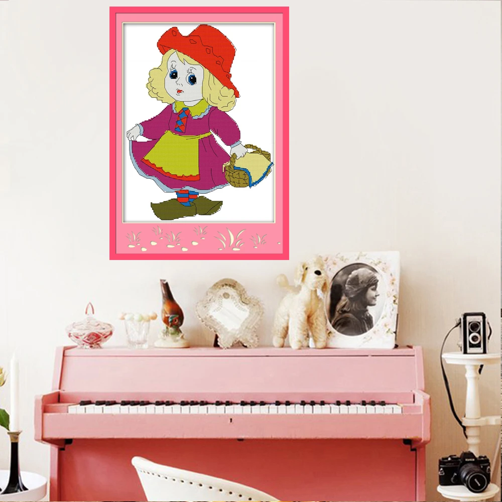 Joy Sunday The Little Red Riding-hood Cross Stitch DIY Sets 11&amp14CT Kits Handmade Embroidery For Needlework | Дом и сад