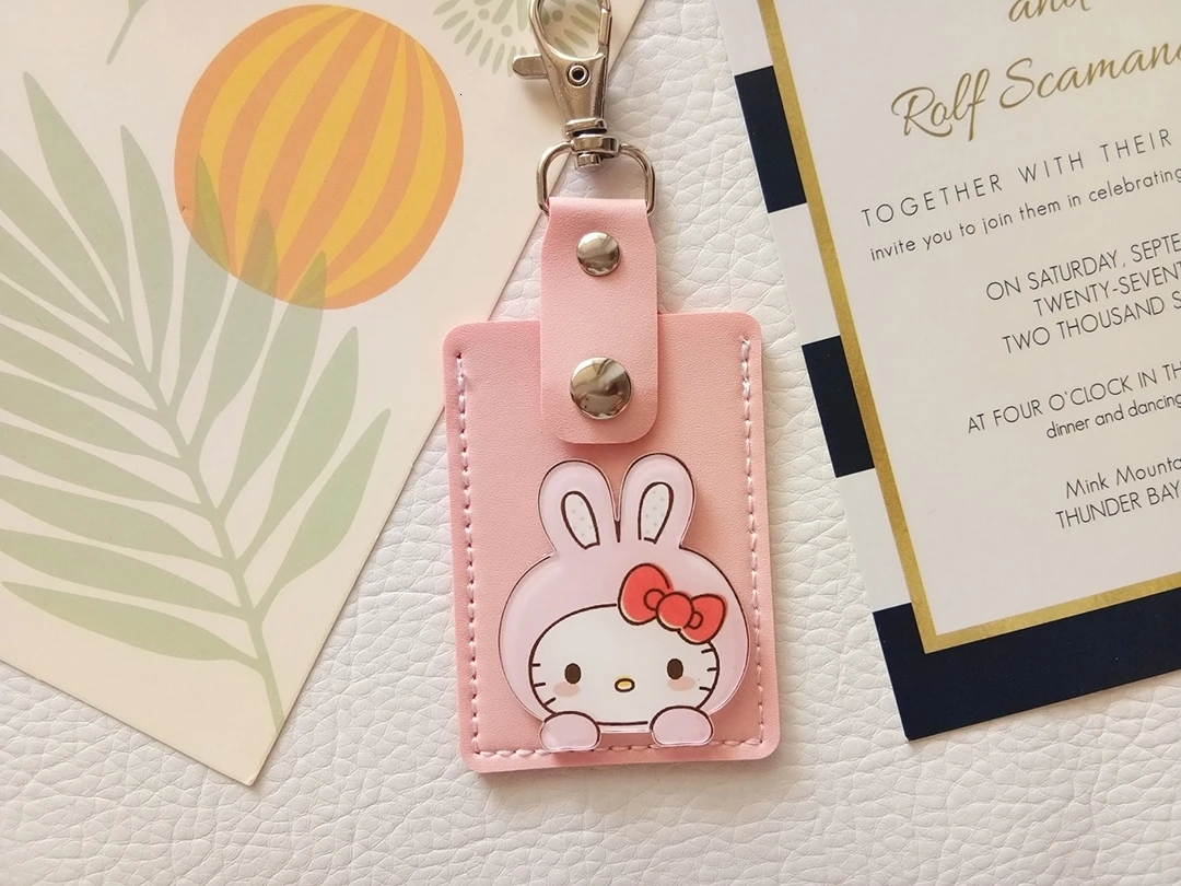 Hello kitty аниме брелок KT Cat мини-карта брелок держатель пряжка дамы сумки на плечо для женщин кожа