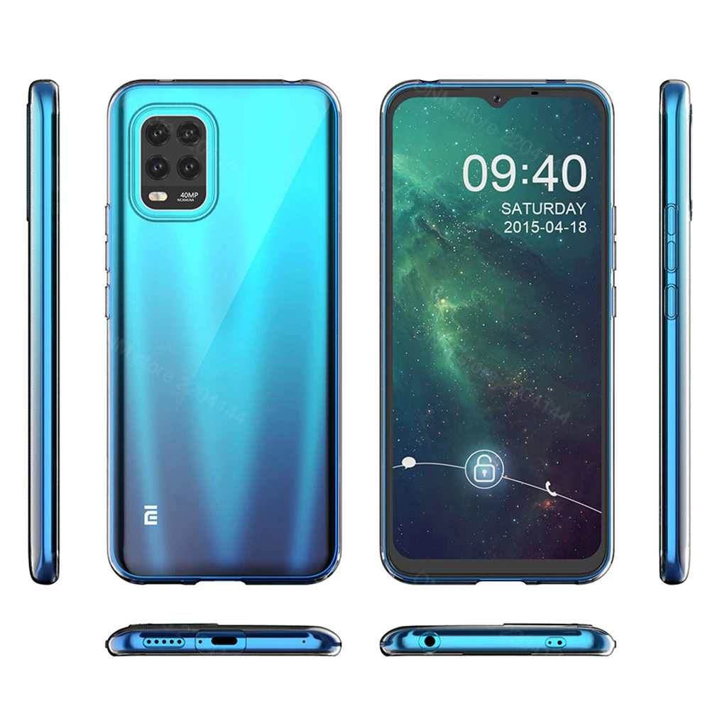 For Mi 10 Lite Case For Xiaomi Mi 10 Lite 5G TPU Silicon Clear Fitted Bumper for Xiaomi Mi 10 Lite Transparent Soft Back Cover