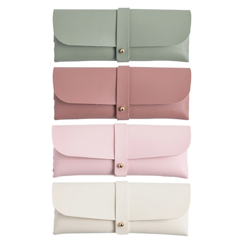 

Portable Soft Leather Glasses Case Pencil Bag Strap Closure Pen Holder Stationery Storage Case Ideal for students Adults