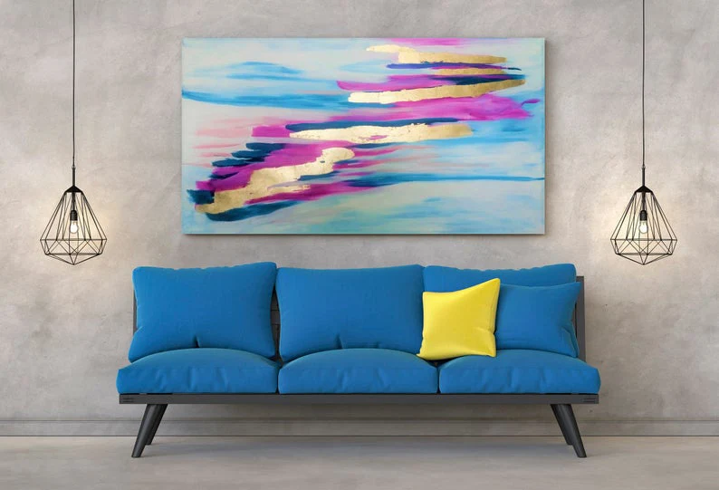 Goede Schilderij Grote Abstract Woonkamer Decor Wall Art Office Decor Goud Originele Acryl Folie Schilderij Canvas Schilderijen Art