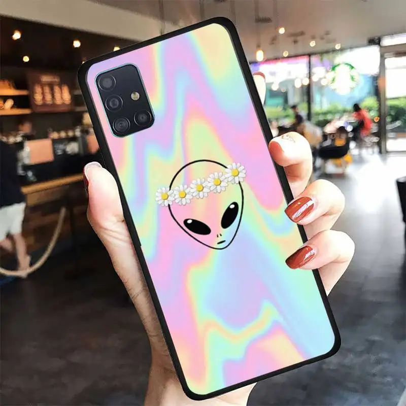

Trippy Tie Dye Peace Alien Phone Case For Samsung A6 A7 A8 A10 A11 A20 A21 A30 A31 A40 A50 A70 A80 A91 Plus S E Cover