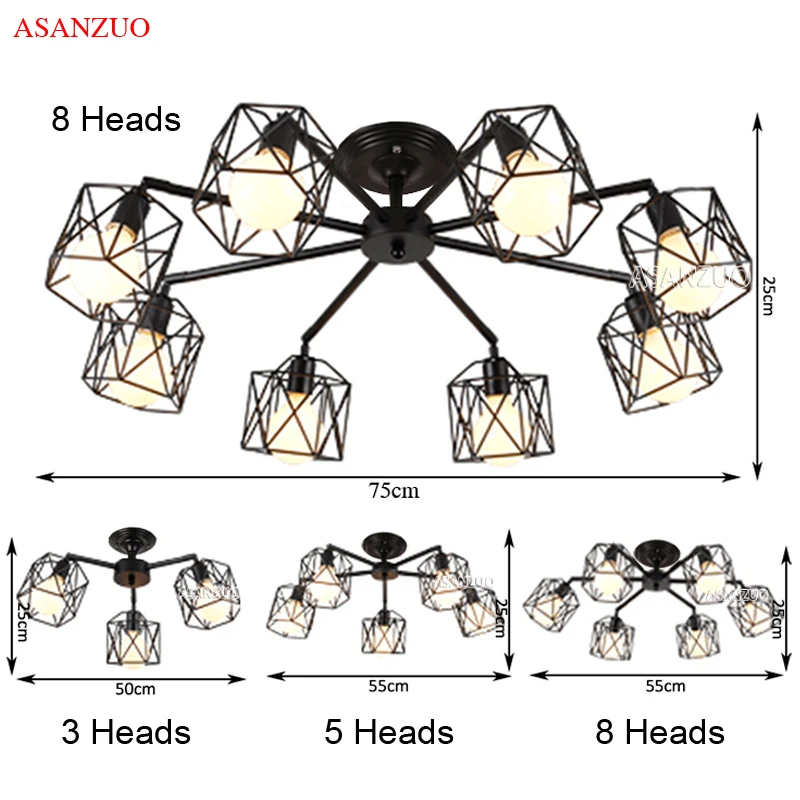 Ретро винтажный промышленный американский кантри железная клетка потолочный