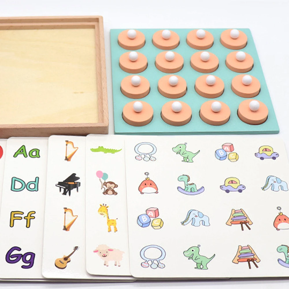 

Montessori Memory Match Chess Game 3D Puzzles Wooden Early Educational Family Party Casual Interaction Game Toy For Children Kid