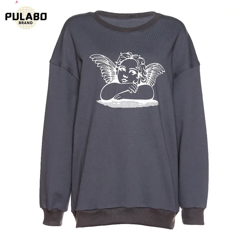 

PULABO Fashion Cartoon Print Long Sleeve Pullover Sweatshirt Womens 2021 Autumn Ladies Casual Loose Hoodie Top