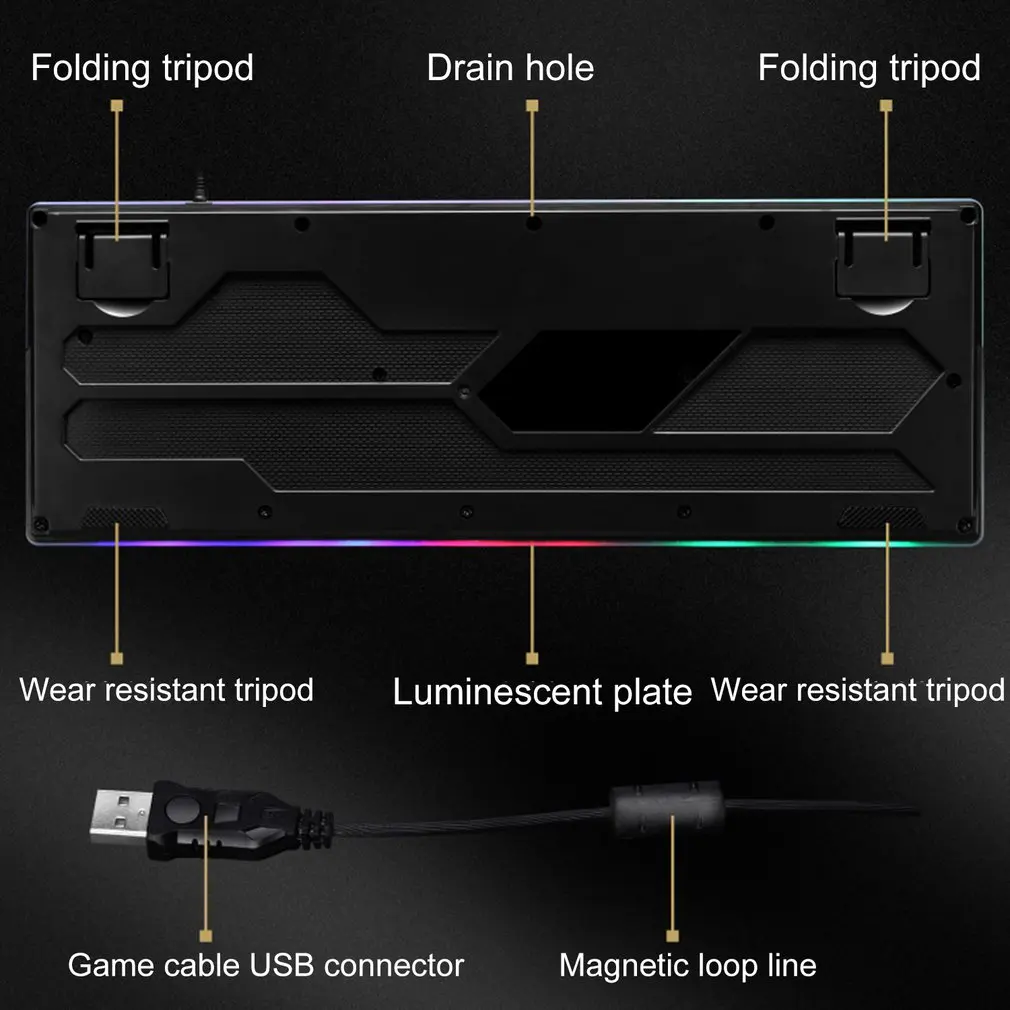 

GK-10 Luminous Characters Through 87-key Notebook Gaming Manipulator Keyboard Floating Concave Key Keyboard