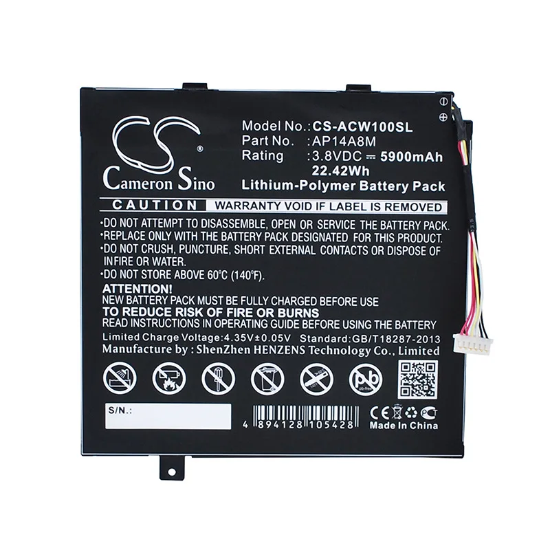 

CameronSino for ACER A3-A20FHD Aspire Switch 10 Iconia Tab 10 A3-A20 NTL4TET016 SW5-011 SW5-012 SW5-012P AP14A4M battery