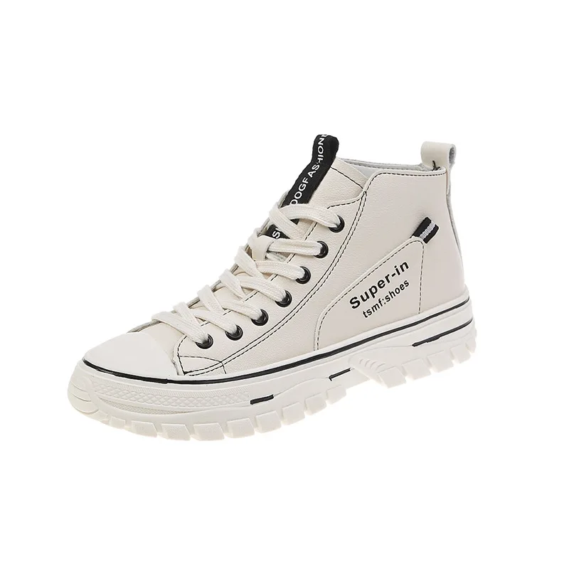 

Women's Casual Small White Shoes Fashion Women's Thick-soled Sports Lace-Up Student Casual Shoes High Tops Women