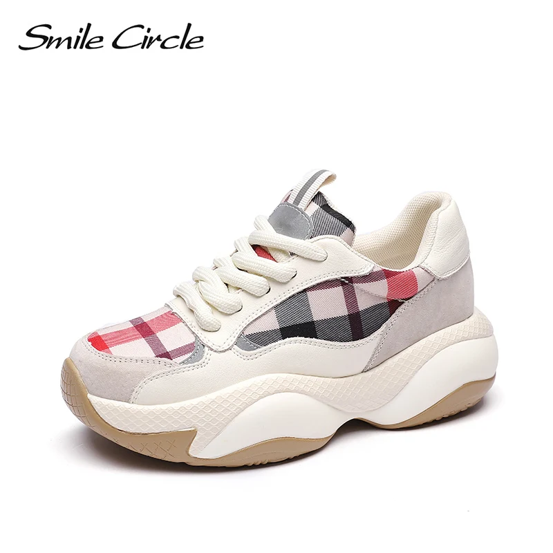 Женские кроссовки Smile Circle повседневные на плоской платформе со шнуровкой в