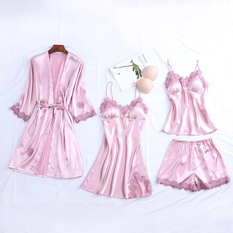 Пижамный комплект пикантная женская пижама на бретельках с V-образным вырезом