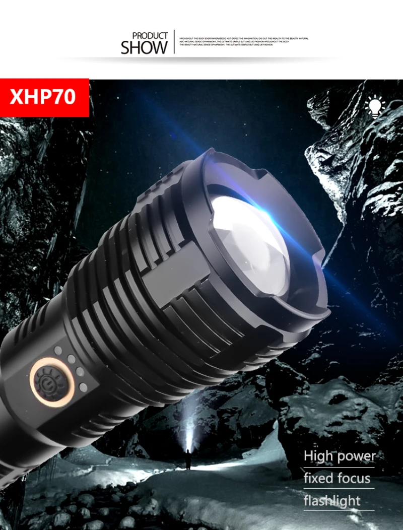 90000 люмен XHP70 самая мощная светодиодная вспышка светильник usb зум тактический