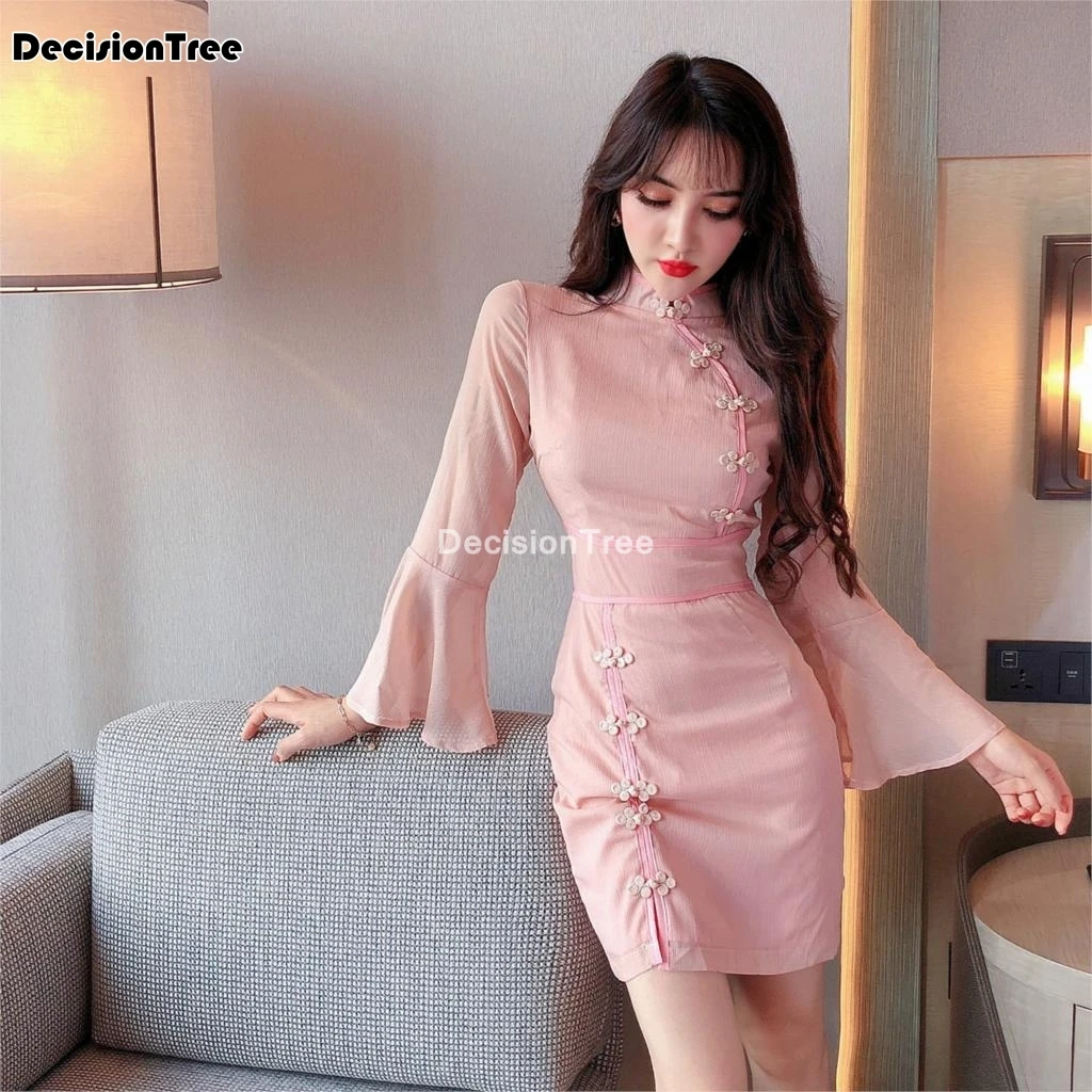 2021 китайское платье Ципао вечернее для ночного клуба женское облегающее