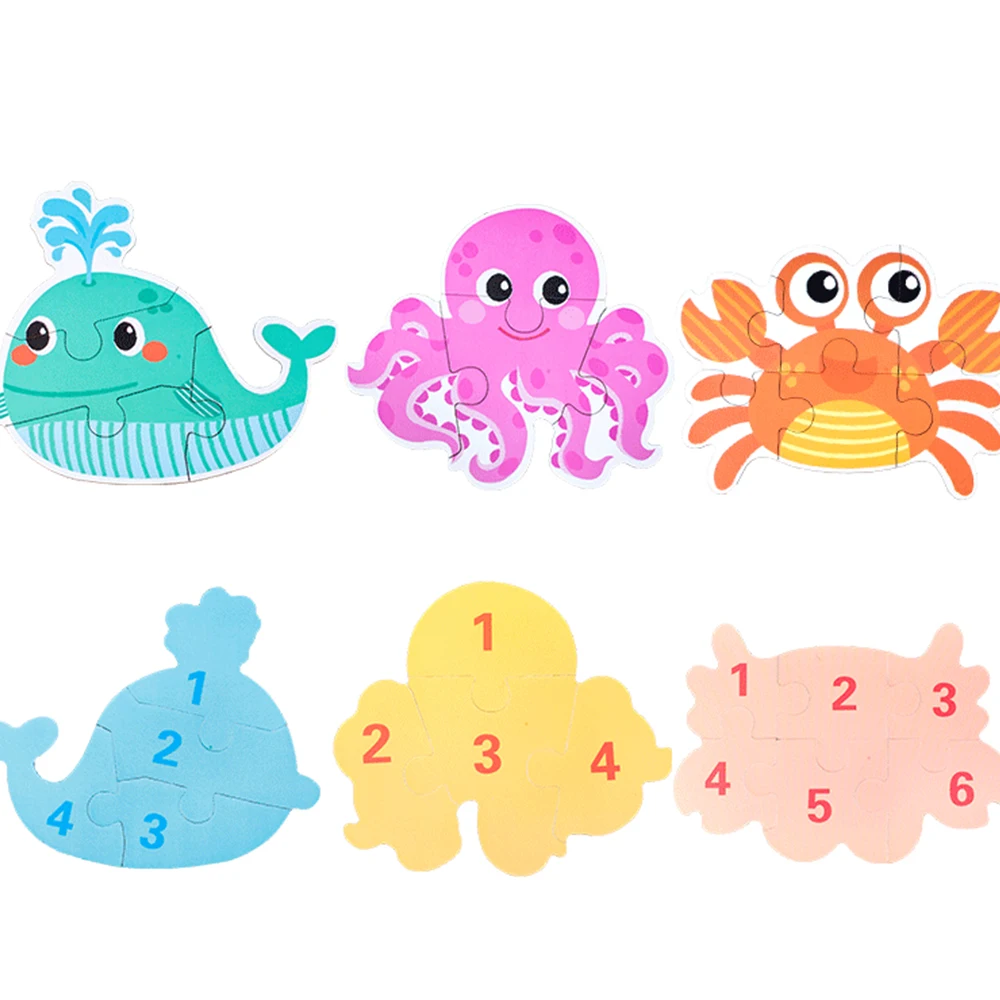 Деревянная игрушка-пазл для детей большая игра-пазл раннего развития Мультяшные