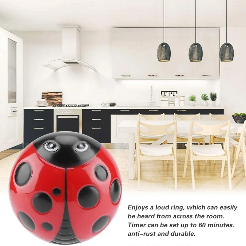 Кухонный таймер с божьей коровкой механический заводным механизмом на 60 минут