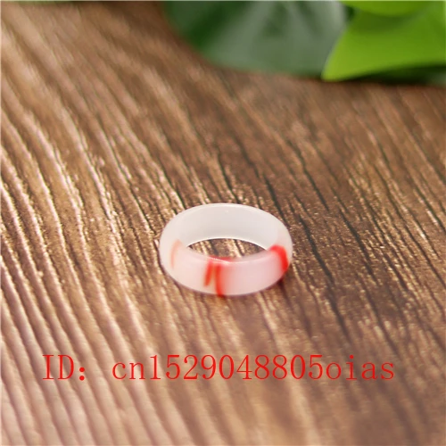 Кольцо из натурального красного белого нефрита Амулет китайского модные
