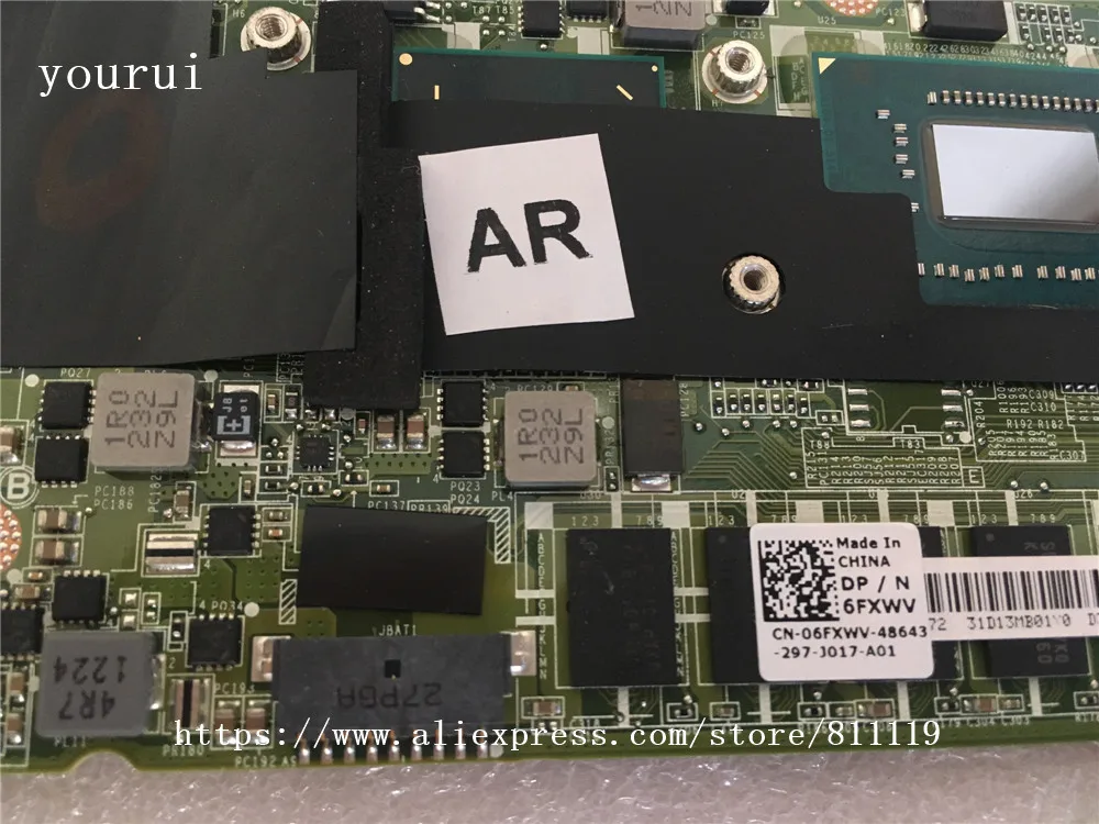 Yourui для Dell XPS 13 L322X системы плата с i5-3427m CN-06FXWV 06FXWV 6FXWV DAD13AMBCD1 DDR3 тестирование |