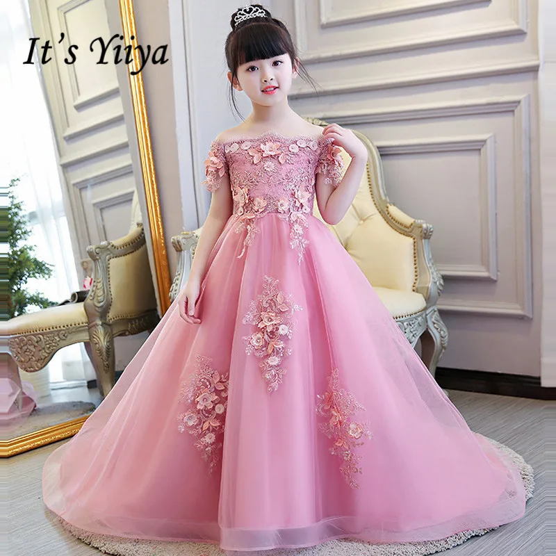 Вечерние Платья с цветочным узором для девочек Yiiya B014 элегантное платье