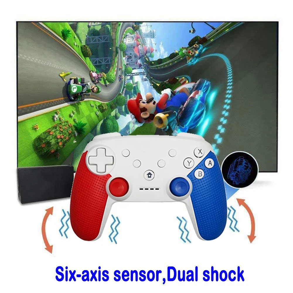 Беспроводной Bluetooth геймпад игровой джойстик с рукояткой 6 осей для Switch Pro NS