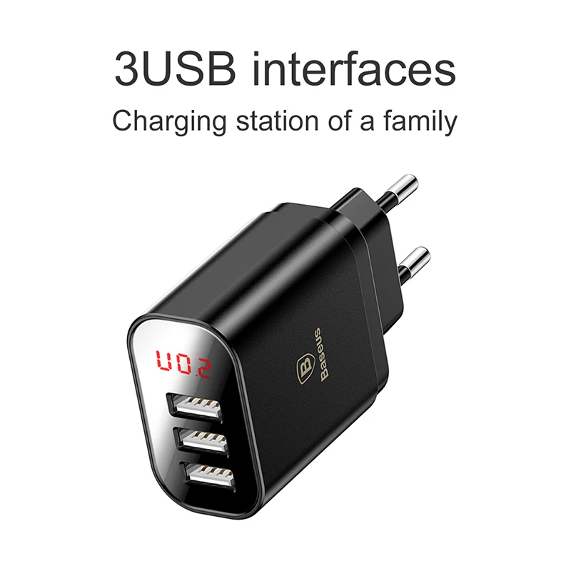 Baseus Multi USB Charger For iPhone Samsung Xiaomi mi Fast Charging Turbo Multiple Wall EU US Plug Mobile Phone | Мобильные телефоны