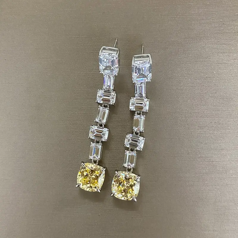 

Jazaz Full Zircon Wedding Bride Jewelry set Top quality 925 Sterling Silver Spark Drop Earrings Pendant necklace Wholesale B1065