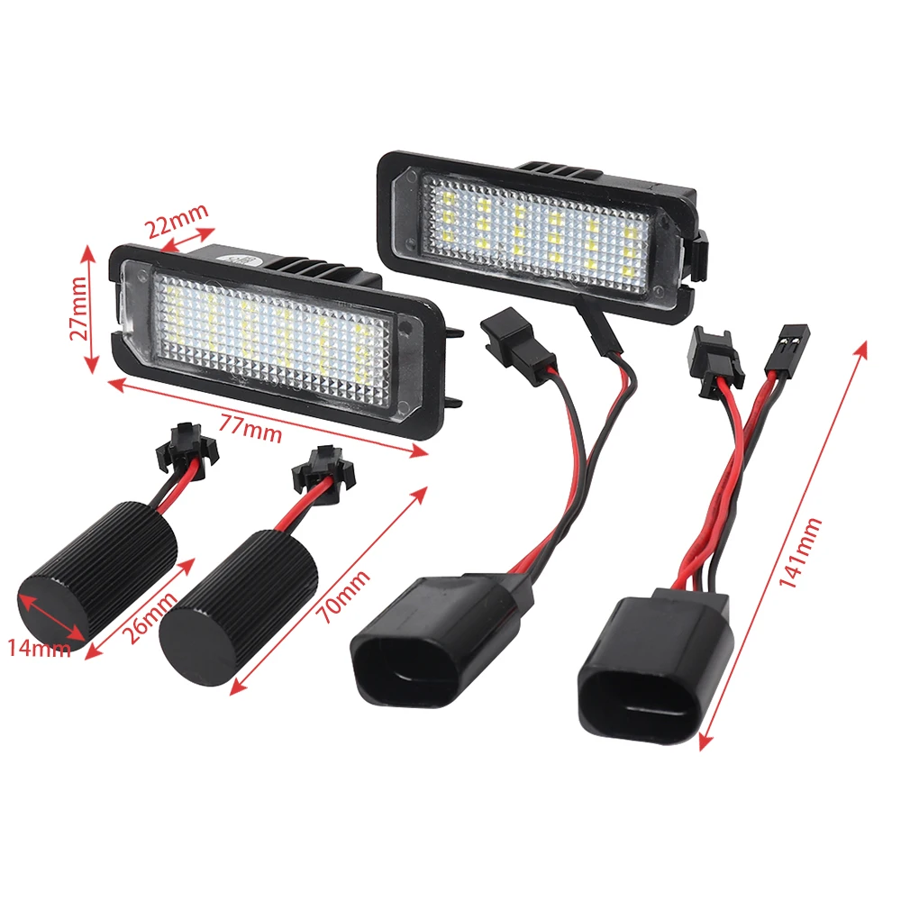 Car LED Number License Plate Light Lamp For VW Golf 4 5 6 Lupo Passat Beetle Polo Phaeton Scirocco Skoda Superb SEAT Altea Leon |