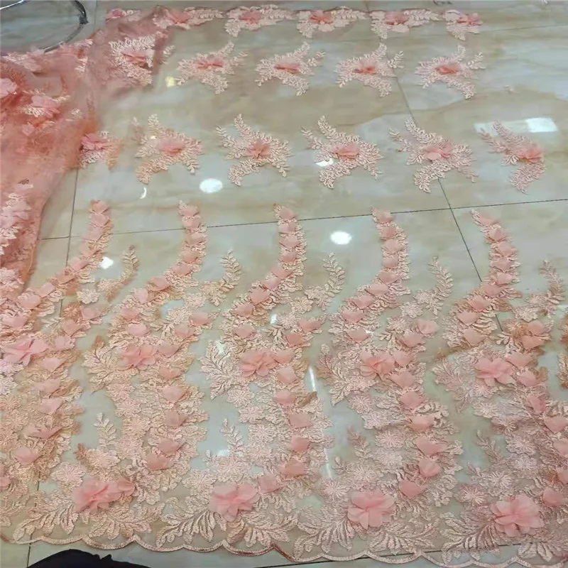 Африканские кружева высокого качества нигерийские кружевные ткани 3D цветы
