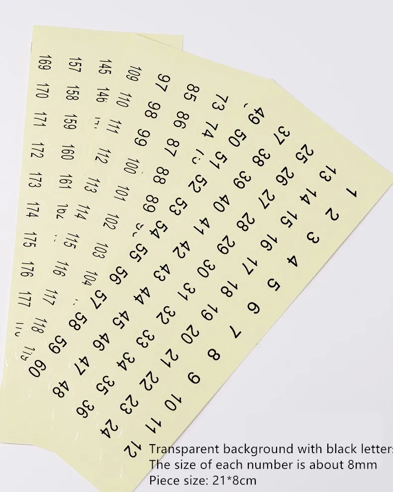 Наклейка с номером для ногтей лак цветной гель 1-60/ 61-120/121-180 маркировочная