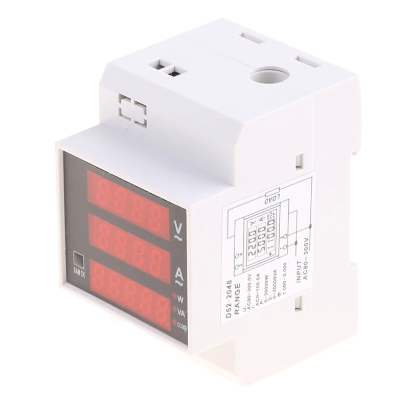 Многофункциональный цифровой амперметр с din рейкой вольтметр светодиодный