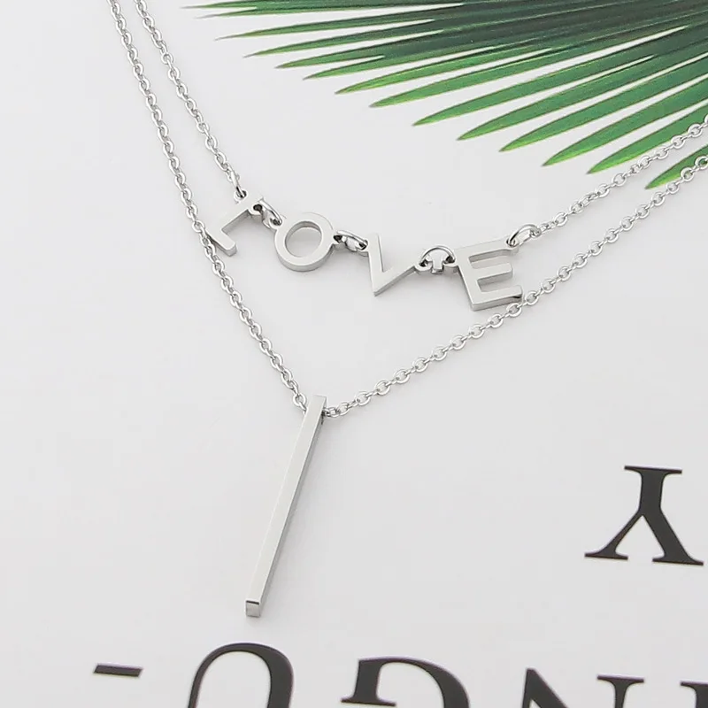 Ожерелье из титановой стали с надписью I LOVE|necklace jewelry|fashion jewelryjewelry fashion |