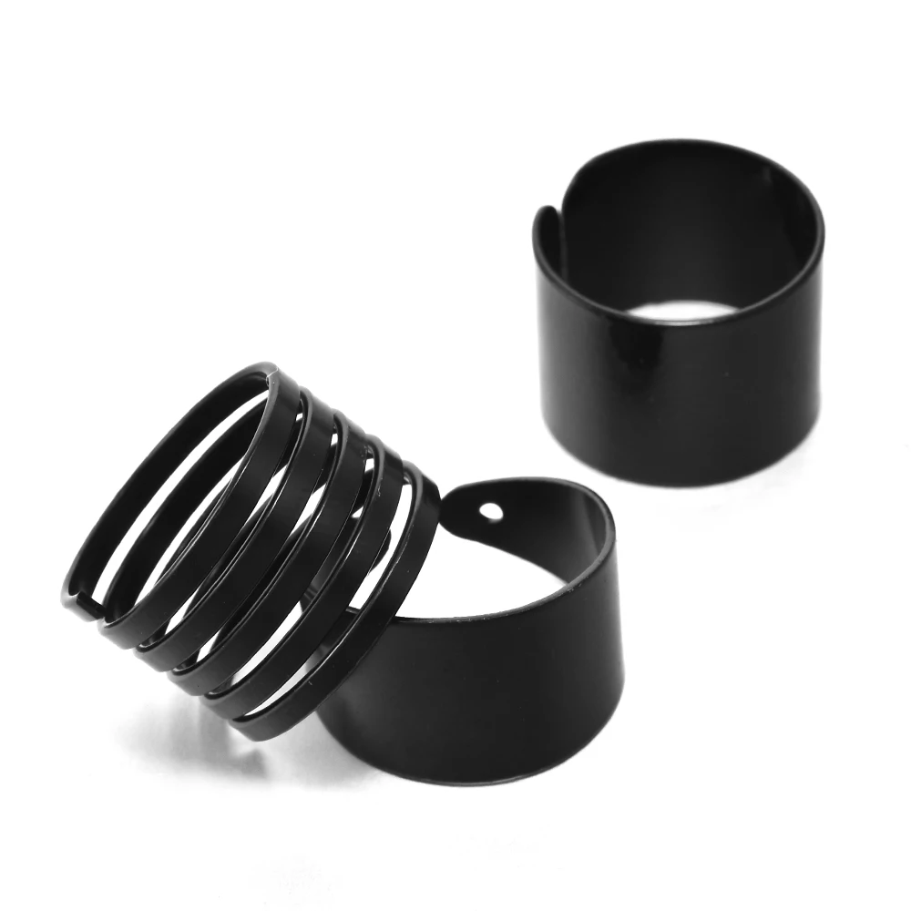 3 шт. модные кольца в стиле панк для женщин Anel Anillos черные простые на концах